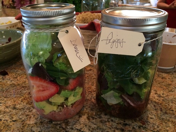 One of our favorite things to do is create Salads in a Jar with our friends.